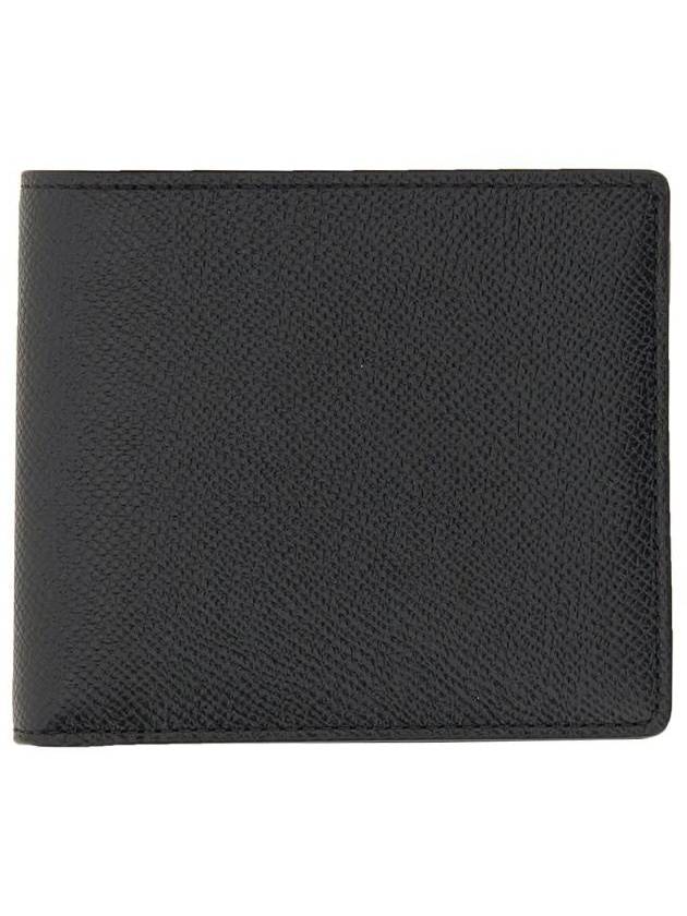 Stitched Bifold Leather Half Wallet Black - MAISON MARGIELA - BALAAN 2