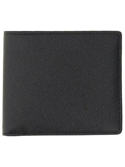 Stitched Bifold Leather Half Wallet Black - MAISON MARGIELA - BALAAN 2