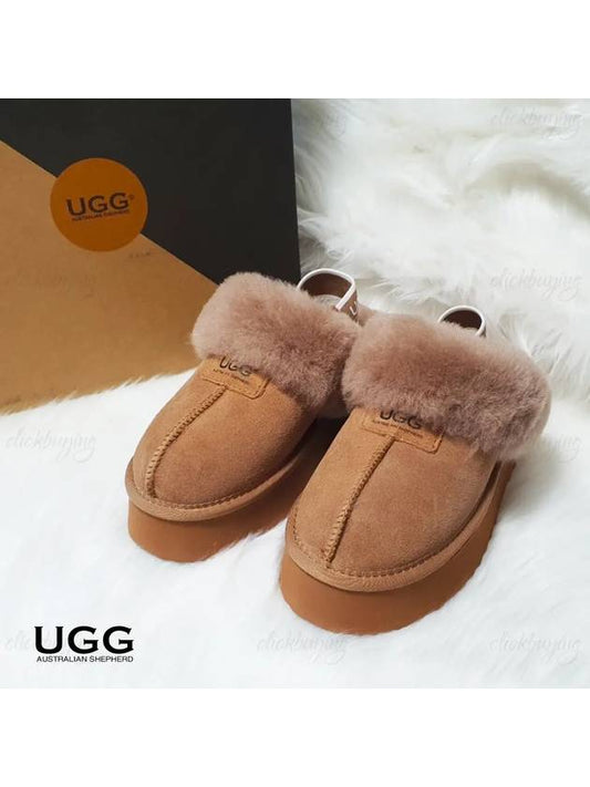 Suzy platform high heel fur slippers detachable banding 2 in 1 winter sandals hazelnut 220 260 - EVER AUSTRALIA UGG - BALAAN 1