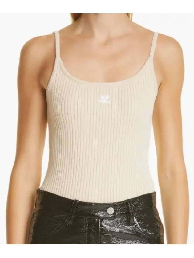 Logo Knit Sleeveless Beige - COURREGES - BALAAN 2