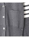 Cotton 4-Bar Milano Classic V-Neck Cardigan Medium Grey - THOM BROWNE - BALAAN 4