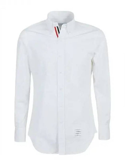 Oxford Grosgrain Placket Cotton Long Sleeve Shirt White - THOM BROWNE - BALAAN 2