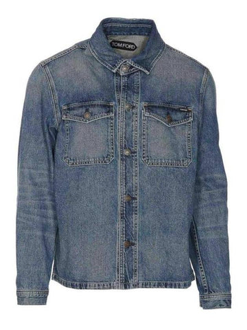 Flap Pocket Denim Jacket Blue - TOM FORD - BALAAN 1