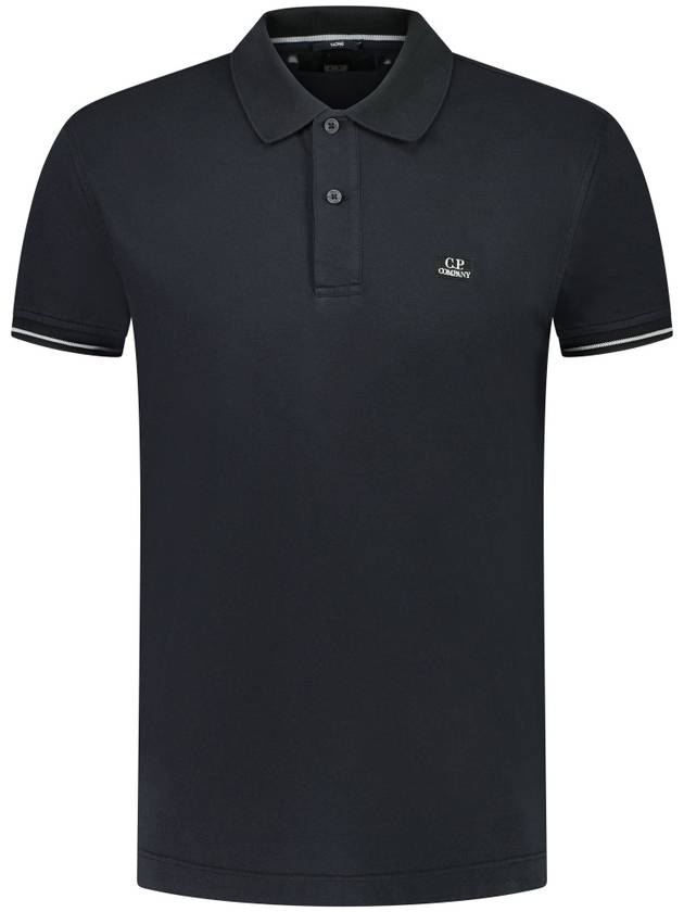 Logo Patch Polo Shirt Black - CP COMPANY - BALAAN 2