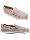 Men's Newbuck Embossed Logo Slip-On Loafers Grey - TOD'S - BALAAN 2