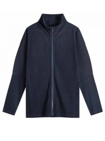 Pleats Zip-Up Cardigan Blue - ISSEY MIYAKE - BALAAN 2