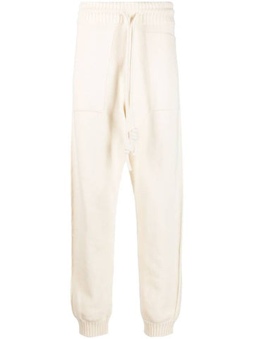 Diag Stripe Knitted Track Pants Ivory - OFF WHITE - BALAAN 1