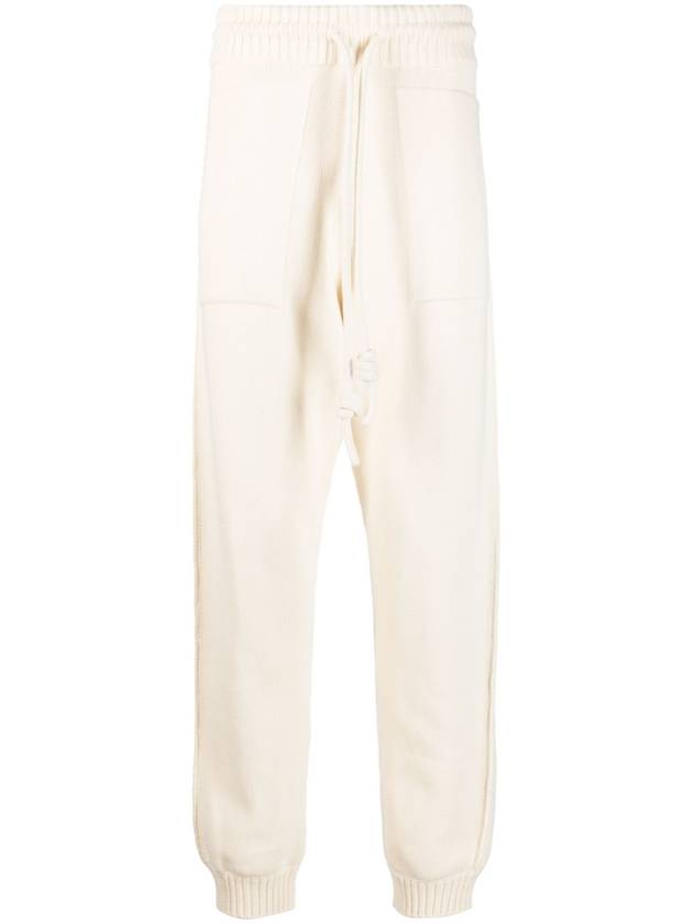 Diag Stripe Knitted Track Pants Ivory - OFF WHITE - BALAAN 1