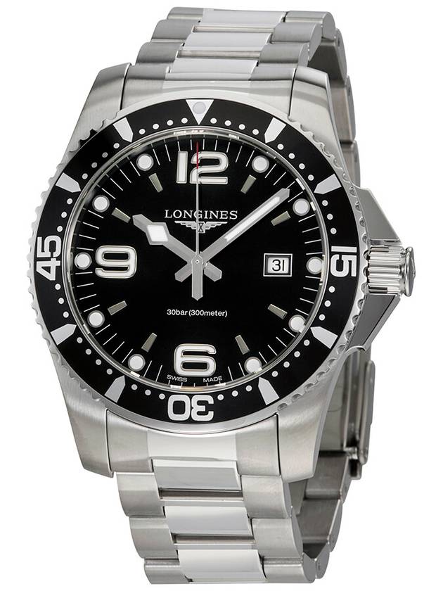 Hydroconquest 44MM Stainless Steel Watch Black - LONGINES - BALAAN 2