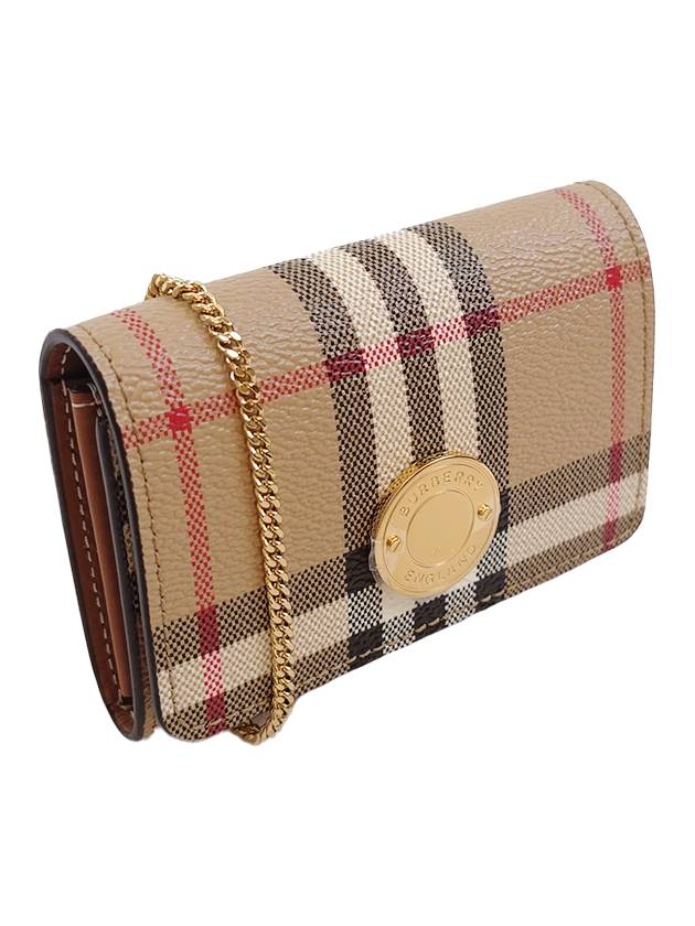 Check Detachable Chain Strap Wallet Archive Beige - BURBERRY - BALAAN 4