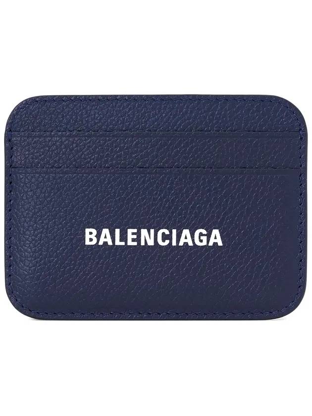 Grainy Leather Cash Card Holder  Navy - BALENCIAGA - BALAAN 1