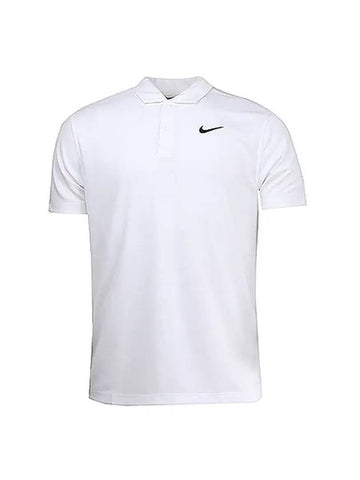 Court Dri Fit Tennis Polo Shirt White - NIKE - BALAAN 1