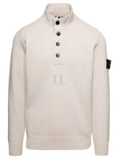 Wappen Patch Button Knit Top Ivory - STONE ISLAND - BALAAN 2