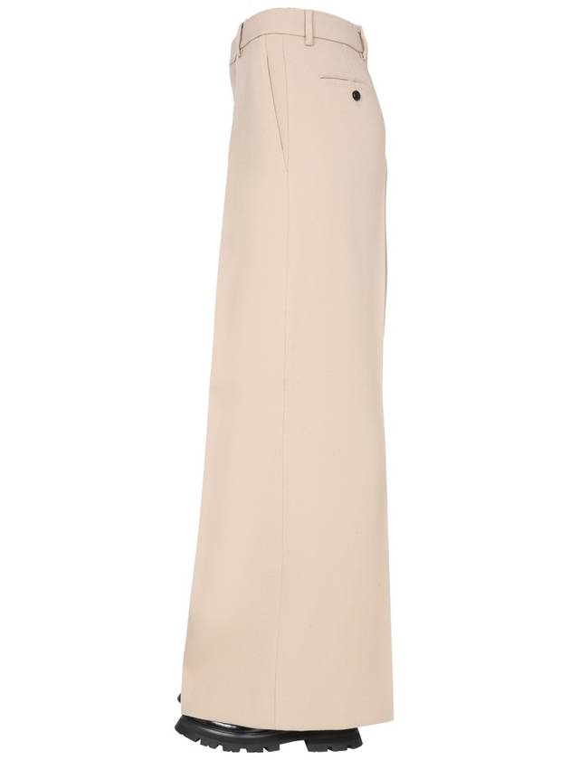 Women's Pleated Wide Pants Beige - AMI - BALAAN 4