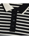 Women s Contrast Stripe Merino Wool Short Sleeve Sweater Polo GLS000002ONYX - G/FORE - BALAAN 5