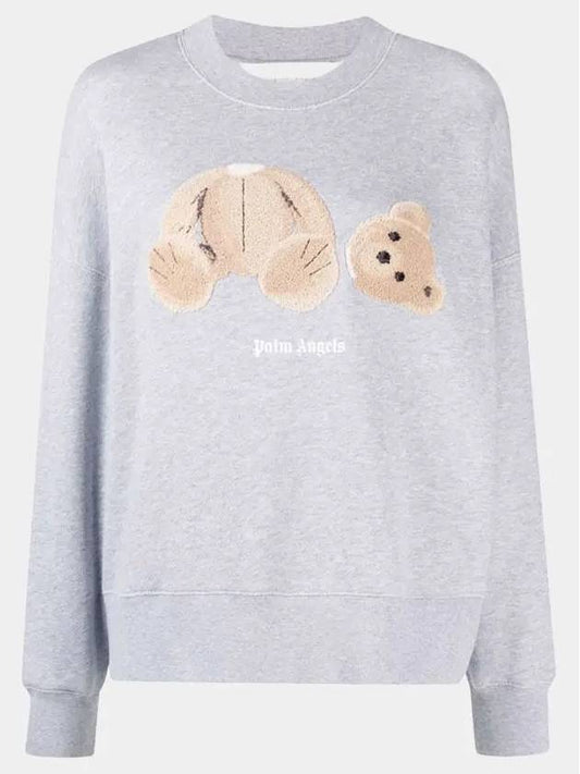 Teddy Bear Sweatshirt Gray Women s PWBA017F21FLE003 0960 - PALM ANGELS - BALAAN 2