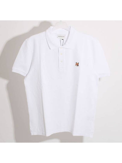 Fox Head Patch Cotton Polo Shirt White - MAISON KITSUNE - BALAAN 2