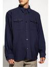 Chest Pocket Wool Shirt Jacket Grey - AMI - BALAAN 3