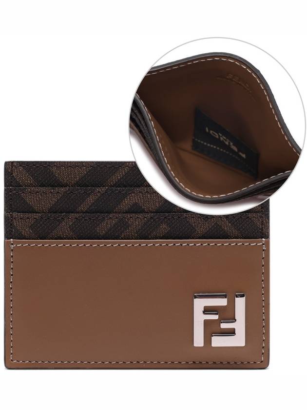 FF square leather card wallet beige - FENDI - BALAAN 2