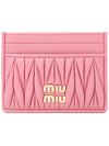 Matelasse Nappa Leather Card Wallet Begonia Pink - MIU MIU - BALAAN 2