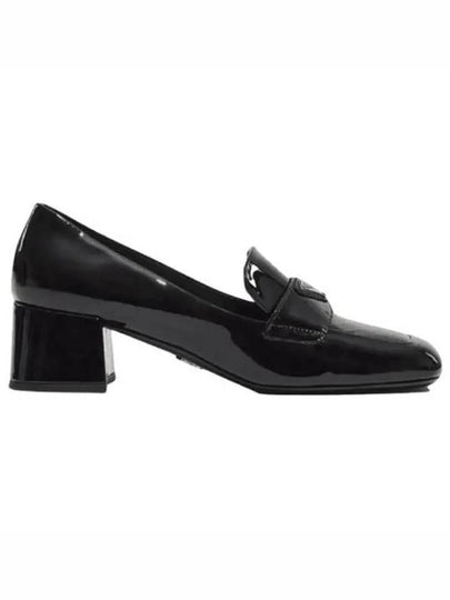 Enamel Metal Triangle Logo Loafers Black - PRADA - BALAAN 2