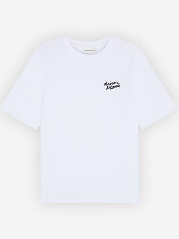 Handwriting Comfort Fit Short Sleeve T-Shirt White - MAISON KITSUNE - BALAAN 1