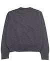 Red Heart Logo Merino Wool Cardigan Heather Grey - AMI - BALAAN 3