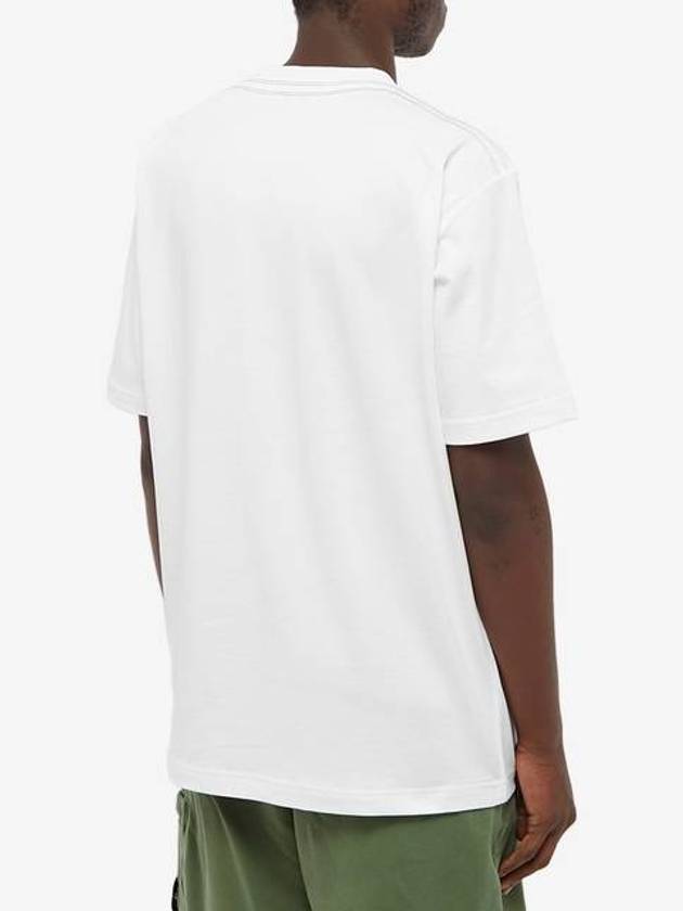 Men's Micrographic Print Short Sleeve T-Shirt White - STONE ISLAND - BALAAN 9