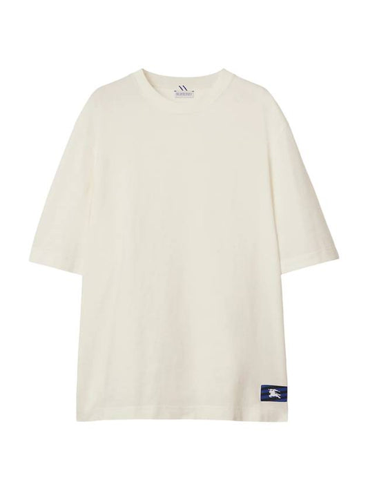 Logo Patch Cotton Jersey Short Sleeve T-Shirt Ivory - BURBERRY - BALAAN 1