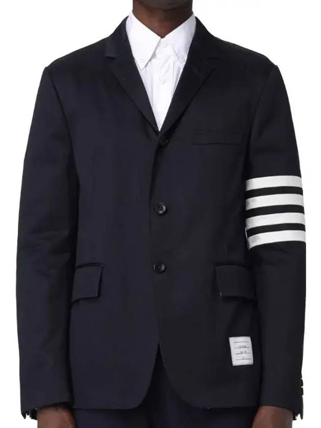 4 Bar Armband Cotton Blazer Jacket Navy - THOM BROWNE - BALAAN 8