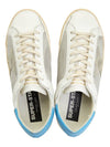 Super Star Leather Suede Low Top Sneakers White Grey Blue - GOLDEN GOOSE - BALAAN 3