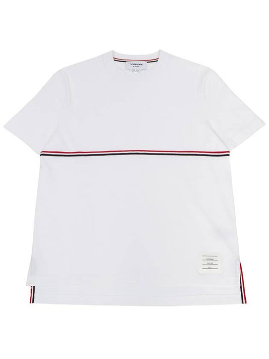 Midweight Jersey Short Sleeve T-Shirt White - THOM BROWNE - BALAAN 2