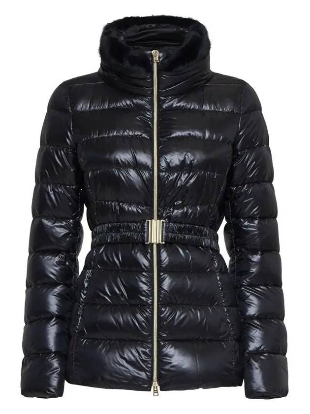 Women s Claudia Belted Eco fur Goose Down Jacket Black PI0485DIC M05 12017Z 9300 - HERNO - BALAAN 1