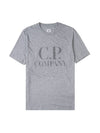 Logo Print Short Sleeve T-Shirt Grey - CP COMPANY - BALAAN 2