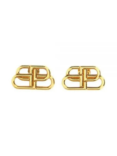 BB Logo Stud Earrings Gold - BALENCIAGA - BALAAN 2