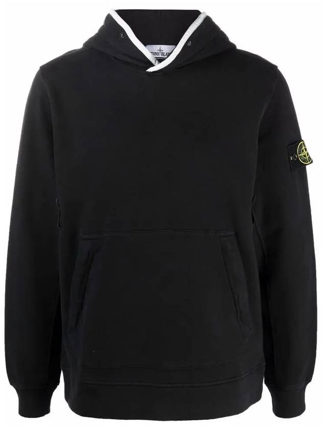 Wappen Patch Cotton Hoodie Black - STONE ISLAND - BALAAN 2