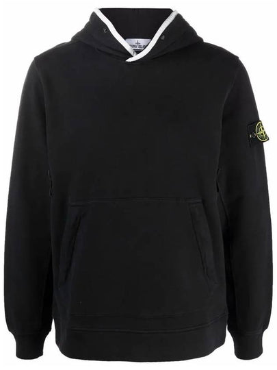 Wappen Patch Cotton Hoodie Black - STONE ISLAND - BALAAN 2