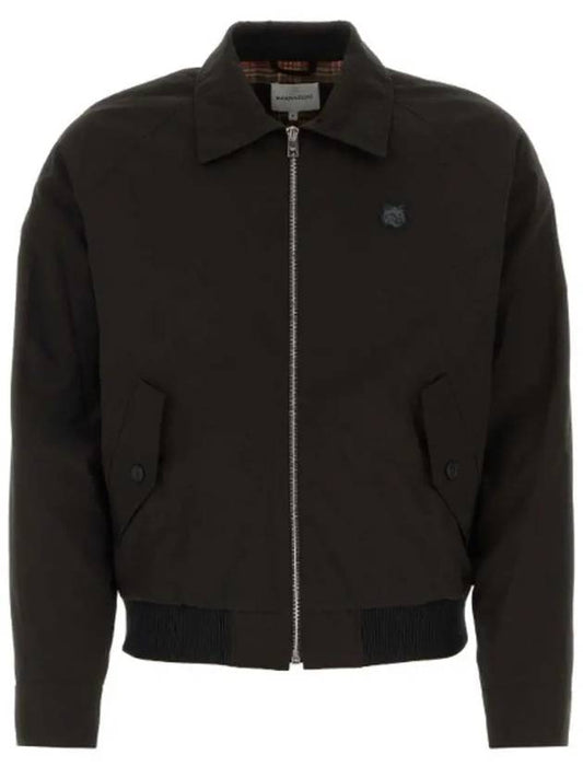 Harrington Technical Cotton Gabardine with Bold Fox Head Patch Jacket Black - MAISON KITSUNE - BALAAN 2