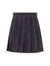 Short Pleated Skirt Navy - THOM BROWNE - BALAAN 2