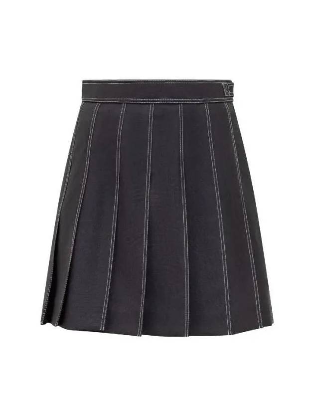 Short Pleated Skirt Navy - THOM BROWNE - BALAAN 2