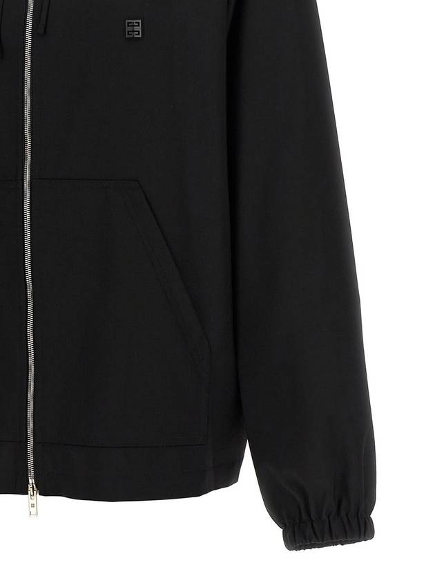 4G Detail Wool Zip-Up Hoodie Black - GIVENCHY - BALAAN 5