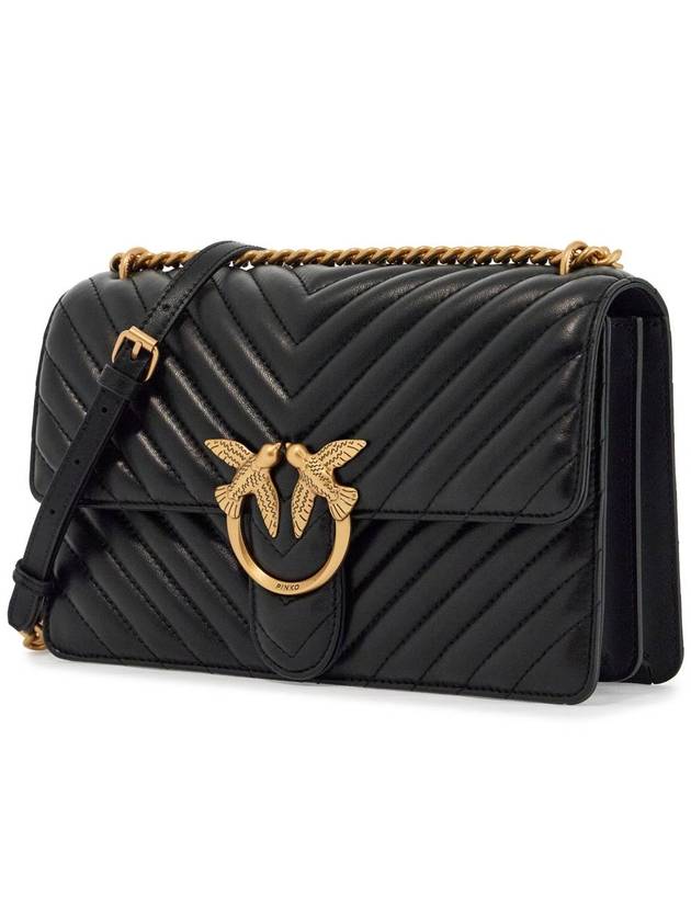 Classic Love Bag One Chevron Cross Bag Black - PINKO - BALAAN 4