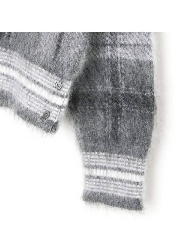 Check 4 Bar Mohair Knit Top Grey - THOM BROWNE - BALAAN 5