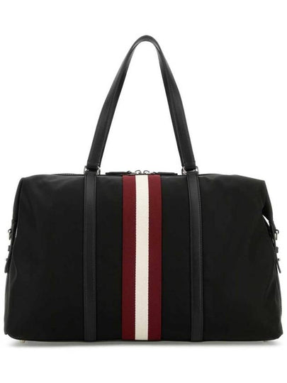 Logo Patch Stripe Duffel Bag Black - BALLY - BALAAN 2