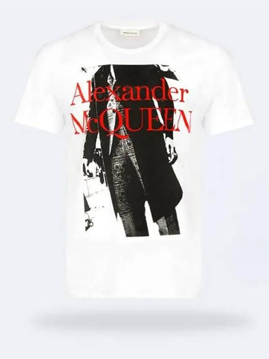 Logo Graphic Short Sleeve T-Shirt White - ALEXANDER MCQUEEN - BALAAN.