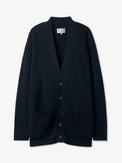 Back Stitched Virgin Wool Cardigan Navy - MAISON MARGIELA - BALAAN 2