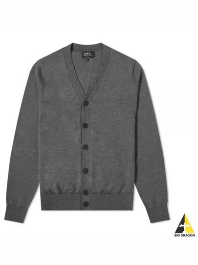 Samuel V-Neck Wool Cardigan Dark Grey - A.P.C. - BALAAN 2