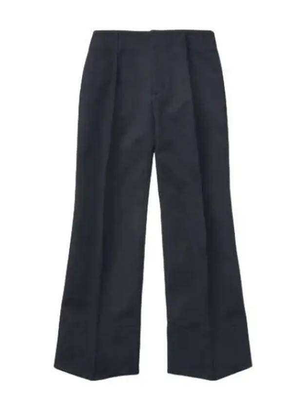 Curved Shape Cotton Slacks Navy - BOTTEGA VENETA - BALAAN 2