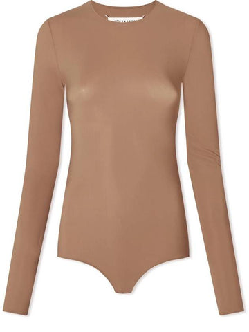 Stitched Round Neck Jersey Bodysuit Brown - MAISON MARGIELA - BALAAN 1