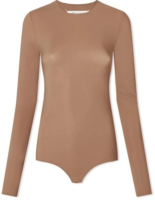 Stitched Round Neck Jersey Bodysuit Brown - MAISON MARGIELA - BALAAN 1